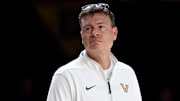 Vanderbilt basketball head coach Mark Byington watches his players during an NCAA college basketball game against California Wednesday, Nov. 13, 2024, in Nashville, Tenn.