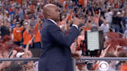 Barkley celebrates an Auburn basket at the Final Four