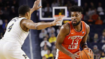Jan 18, 2024; Ann Arbor, Michigan, USA;  Illinois Fighting Illini forward Quincy Guerrier (13)