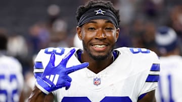 Dallas Cowboys wide receiver Jalen Brooks (83) after the game against the Baltimore Ravens at AT&T Stadium.