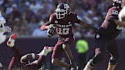 Sep 27, 2025; College Station, Texas, USA; Texas A&M Aggies quarterback Marcel Reed (10) runs with the ball during the third quarter against the Auburn Tigers at Kyle Field. Mandatory Credit: Troy Taormina-Imagn Images
