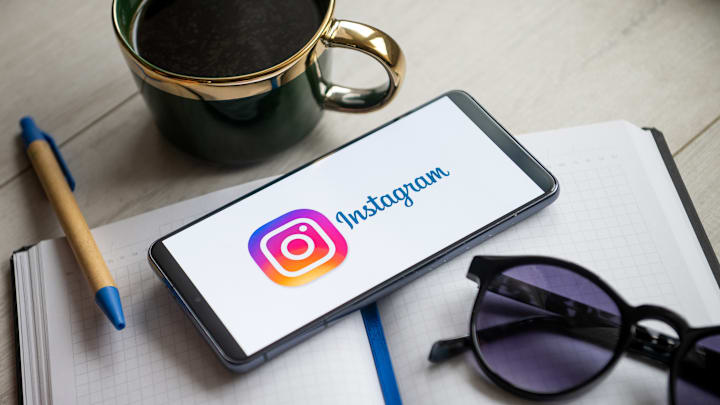 In this photo illustration an Instagram logo seen displayed...