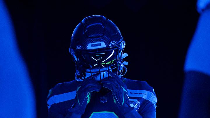 Kenneth Walker of the Seattle Seahawks enters the game