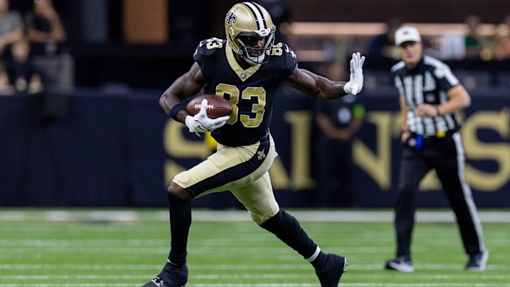 New Orleans Saints tight end Juwan Johnson (83)