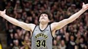 Purdue Boilermakers forward Raleigh Burgess (34) celebrates 
