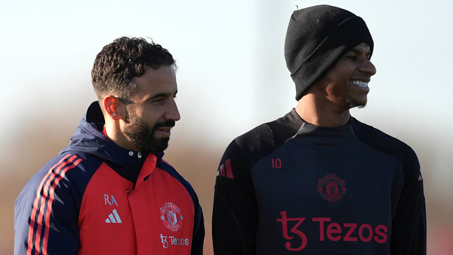 Ruben Amorim and Marcus Rashford.