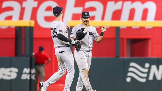 New York Yankees outfielders Cody Bellinger and Trent Grisham