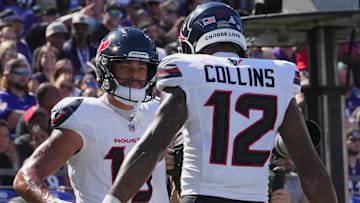 Xavier Hutchinson and Nico Collins both found the end zone in the Houston Texans' 44-10 win over the Baltimore Ravens, but only one of them 'blacked out' after a score
