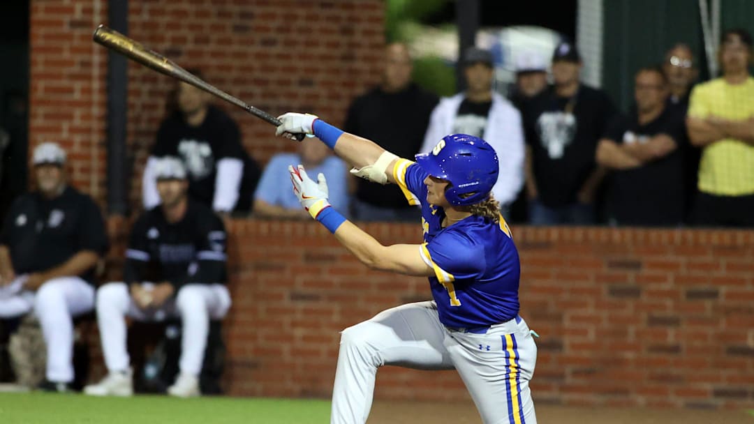 Ethan Holliday hits a three run home run during the Class 6A State Baseball Tournament as Choctaw plays Stillwater on May 9, 2024; Norman, OK, [USA]; at Norman North HS. 