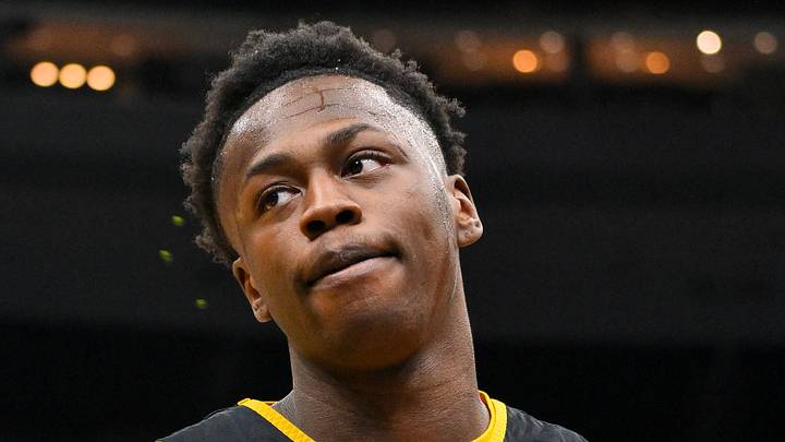 Mar 19, 2026; St. Louis, MO, USA; Missouri Tigers forward Mark Mitchell (25) looks on during a practice session ahead of the first round of the men's 2026 NCAA Tournament at Enterprise Center. Mandatory Credit: Jeff Curry-Imagn Images