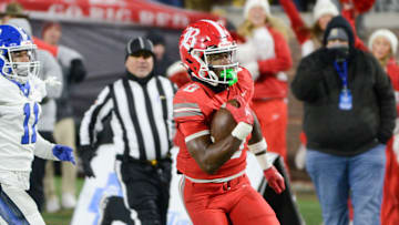 Baylor's David Gabriel Georges (0) runs his way towards the end zone to give Baylor the first points of the game during the TSSAA DII-AAA Football Championships inside Finley Stadium, Chattanooga, Tenn., on Thursday, Dec. 5, 2024.