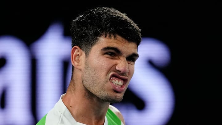 Carlos Alcaraz snarls at the 2026 Australian Open