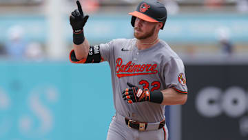Ryan O'Hearn runs the bases after a home run