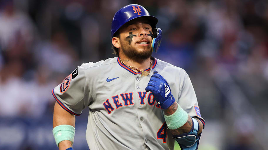 The Mets are leading the NL East despite a so-so season from Alvarez. | Brett Davis-Imagn Images