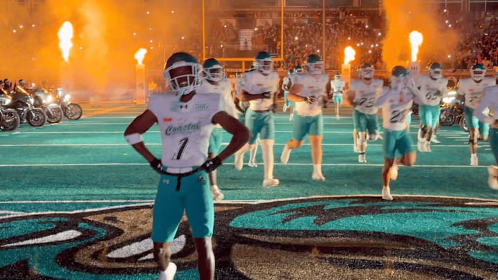 Coastal Carolina revealed their glow-in-the-dark uniforms Coastal Carolina revealed their glow-in-the-dark uniforms