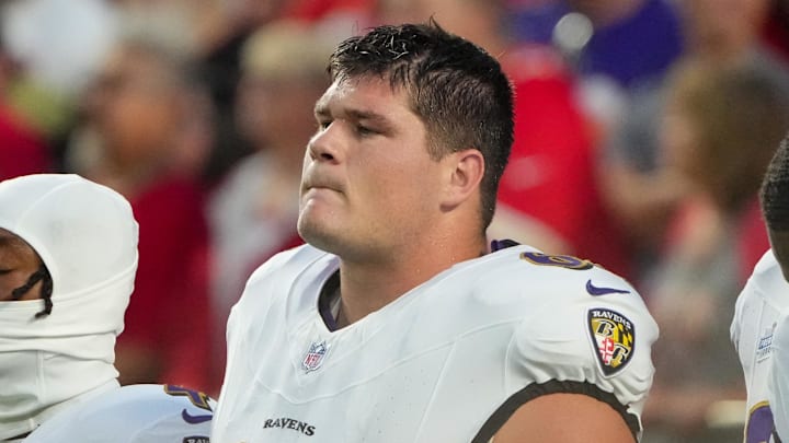 Baltimore Ravens center Tyler Linderbaum