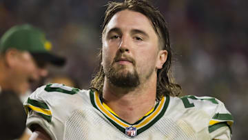 Oct 28, 2021; Glendale, Arizona, USA; Green Bay Packers guard Royce Newman (70) against the Arizona Cardinals at State Farm Stadium.