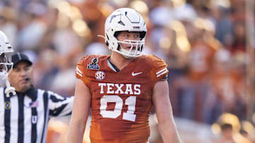 Dec 21, 2024; Austin, Texas, USA; Texas Longhorns linebacker Ethan Burke (91) against the Clemson Tigers during the CFP National playoff first round at Darrell K Royal-Texas Memorial Stadium.