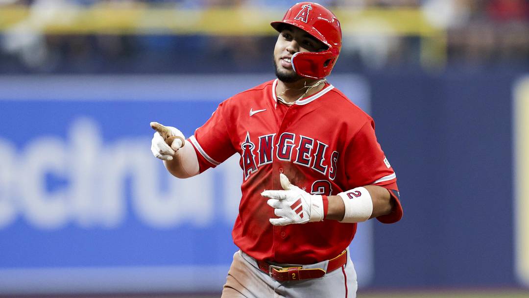 Los Angeles Angels second baseman Oswald Peraza.