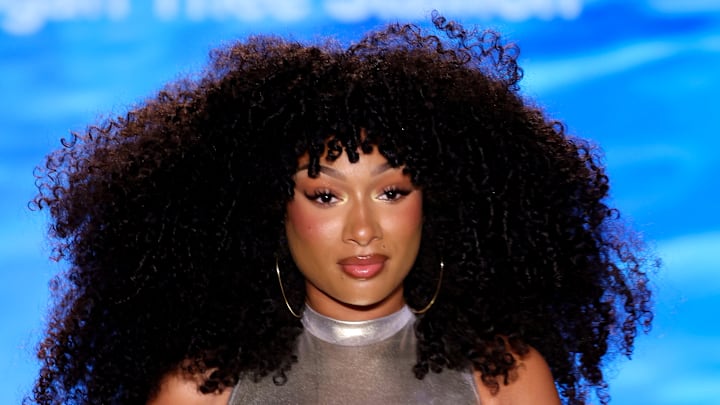 Megan Thee Stallion at the Hot Girl Summer Swimwear By Megan Thee Stallion runway in Miami Beach, Fl., in May 2025. Megan Thee Stallion at the Hot Girl Summer Swimwear By Megan Thee Stallion runway in Miami Beach, Fl., in May 2025.
