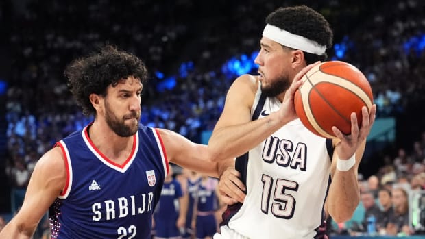 Devin Booker and Vasilije Micic