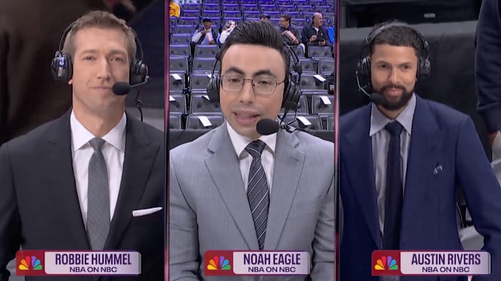 Robbie Hummel and Austin Rivers called the Pistons-Cavaliers game from opposite benches for NBC