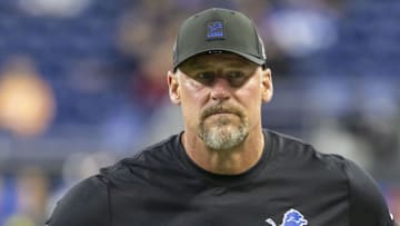 Oct 20, 2025; Detroit, Michigan, USA; Detroit Lions head coach Dan Campbell before the game against the Tampa Bay Buccaneers at Ford Field. Mandatory Credit: David Reginek-Imagn Images