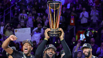 Rui Hachimura, LeBron James, and Anthony Davis (Los Angeles Lakers)