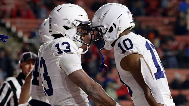 Penn State football running back Kaytron Allen and Nicholas Singleton