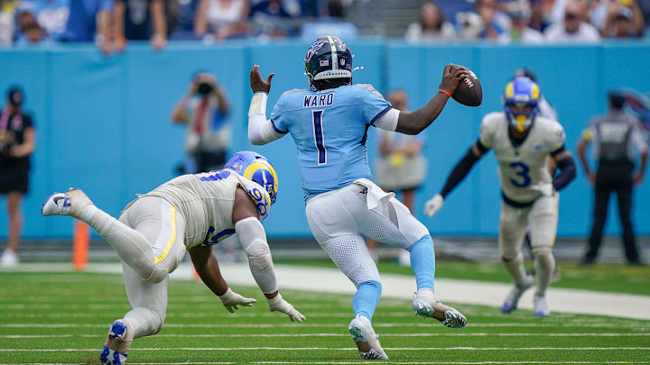 Cam Ward threw his first NFL touchdown pass on Sunday.