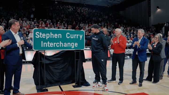 Stephen Curry was honored by Davidson Tuesday