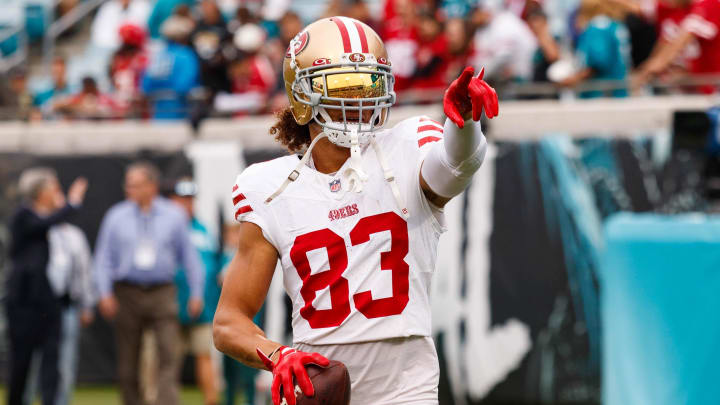 San Francisco 49ers wide receiver Willie Snead IV (83) plays catch with fans before the game against the Jacksonville Jaguars at EverBank Stadium last season.