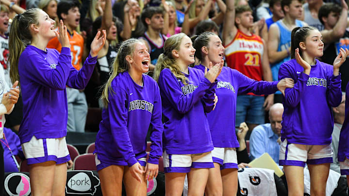 Johnston and Pleasant Valley met during the 2022 state basketball tournament in Des Moines.