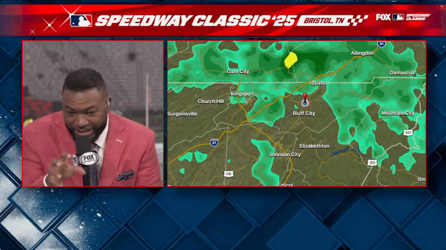 David Ortiz analyzed the incoming weather in Bristol, Tenn. | Screengrab via MLB on FOX