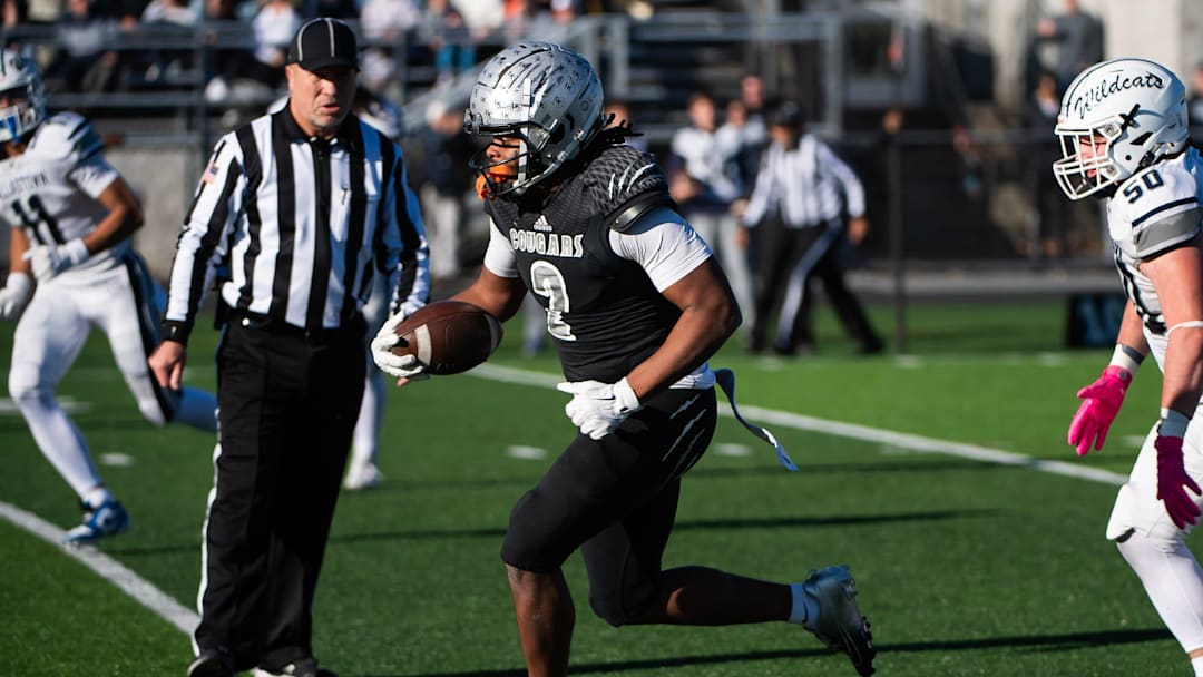 Harrisburg running back Messiah Mickens breaks free on an 89-yard touchdown run in the second half of a District 3 Class 6A quarterfinal game against Dallastown, Saturday, Nov. 9, 2024, at Severance Field in Harrisburg.