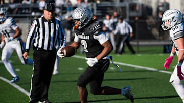 Harrisburg running back Messiah Mickens breaks free on an 89-yard touchdown run in the second half of a District 3 Class 6A quarterfinal game against Dallastown, Saturday, Nov. 9, 2024, at Severance Field in Harrisburg.