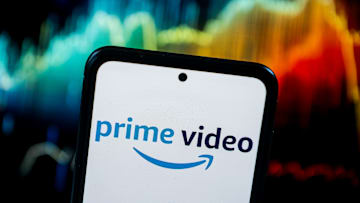 In this photo illustration a Prime Video logo seen displayed...