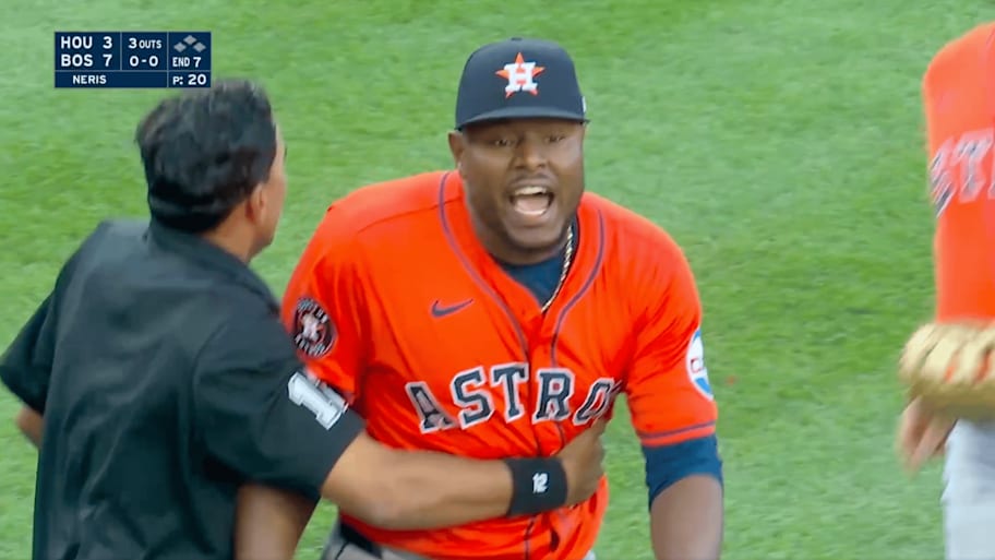 Hector Neris was not happy after he thought Trevor Story was tipping pitches from second base | Screengrab via NESN