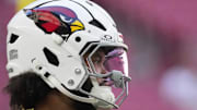 Arizona Cardinals quarterback Kyler Murray (1) warms up before playing against the New York Jets before playing against the New York Jets State Farm Stadium on Nov. 10, 2024, in Glendale.