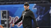 Arizona State head coach Kenny Dillingham walks the field before playing against Texas in the Chick-fil-A Peach Bowl on Jan 1, 2025, in Atlanta, Ga.