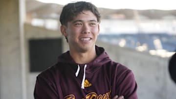 ASU outfielder Kien Vu talks about the upcoming season during media availability at Phoenix Municipal Stadium on Jan. 28, 2025.