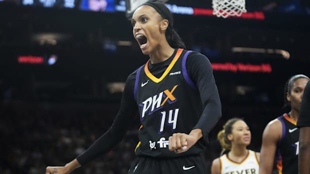 A photo of DeWanna Bonner celebrating a bucke