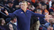 Feb 5, 2025; Piscataway, New Jersey, USA; Illinois Fighting Illini head coach Brad Underwood reacts during the second half against the Rutgers Scarlet Knights at Jersey Mike's Arena. Mandatory Credit: Vincent Carchietta-Imagn Images