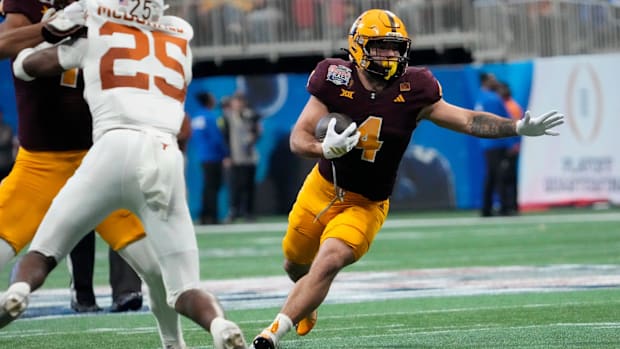 Arizona State running back Cam Skattebo (4) put on a show in the 2025 Peach Bowl.