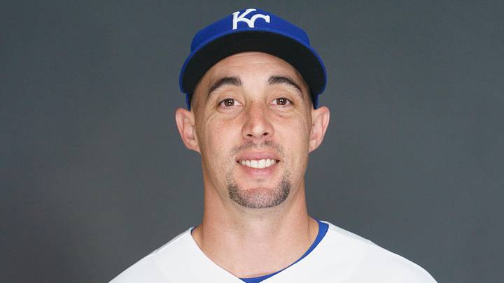 Feb 19, 2026; Surprise, AZ, USA; Kansas City Royals pitcher Aaron Sanchez (45) poses for a photo for MLB media day at Surprise Stadium. Mandatory Credit: Allan Henry-Imagn Images