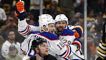 Edmonton Oilers Celebrate Goal