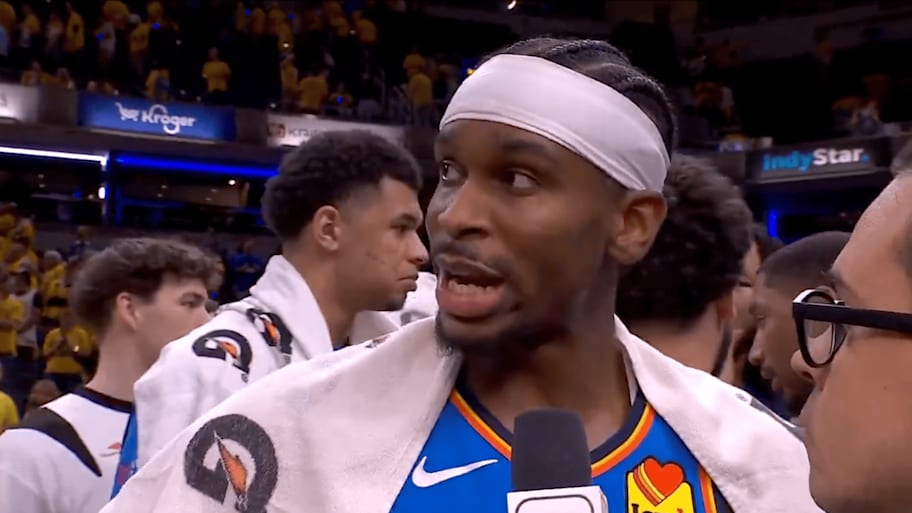Gilgeous-Alexander is interviewed after the Thunder's Game 4 win | Screengrab via ESPN