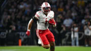 Sep 22, 2023; West Lafayette, Indiana, USA; Wisconsin Badgers running back Chez Mellusi (1) runs the ball during the first half at Ross-Ade Stadium. Mandatory Credit: Robert Goddin-USA TODAY Sports