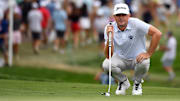 Keegan Bradley, pictured at last month's BMW Championship, will play on the Presidents Cup team as a captain's pick.