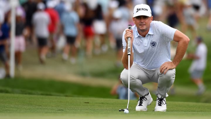 Keegan Bradley, pictured at last month's BMW Championship, will play on the Presidents Cup team as a captain's pick.